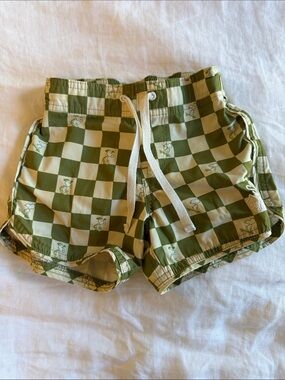 Boys Seaesta surf Olive Green Checkerboard peanuts Swim Shorts (boardshort)